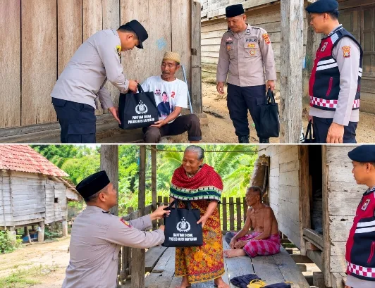 Warga Talang Leban Terima Bantuan Jumat Berkah Polsek Batanghari Leko